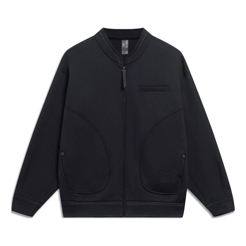 Jakke Li-Ning Jackie Chan Knit Baseball Jacket Sort | AFDT113-1