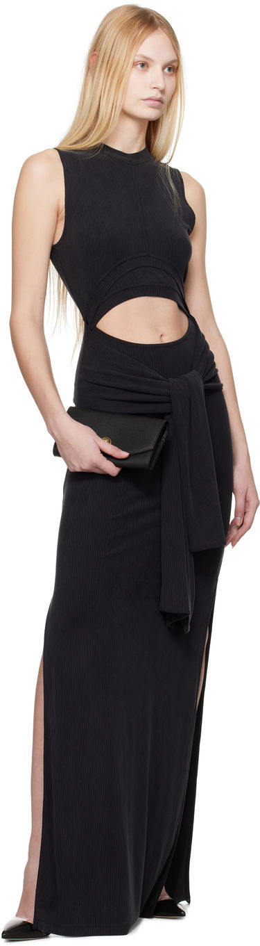 Kjole Balmain Balmain Knotted Cutout Maxi Dress Sort | EF1RO125JJ76, 3