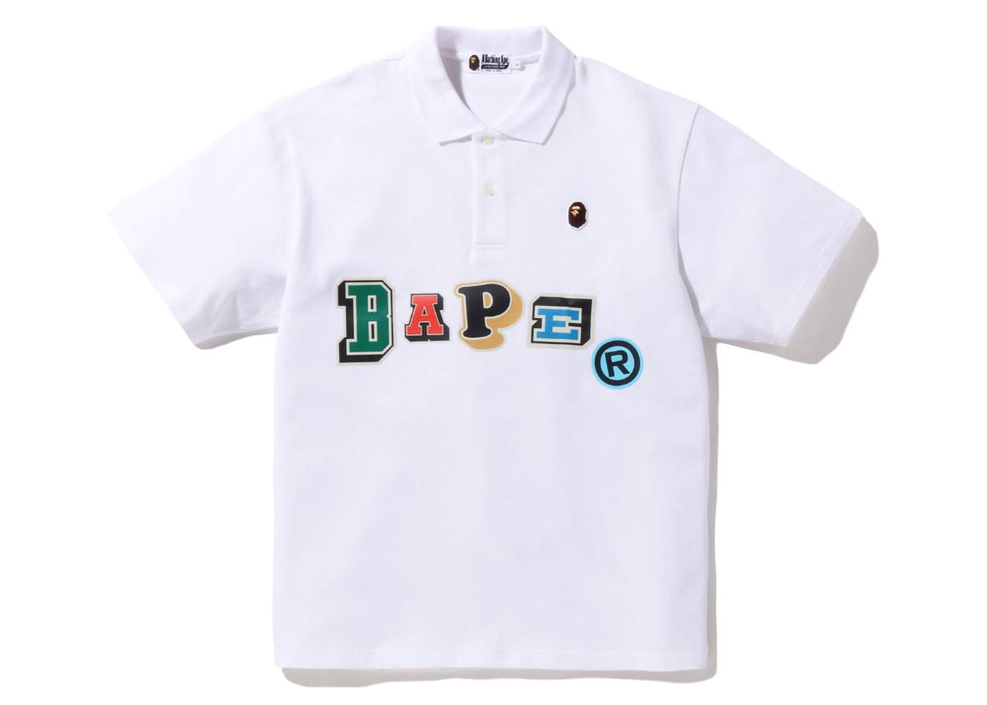 Polo skjorte BAPE Multi Fonts Relaxed Fit Polo Tee Hvid | 1I30-112-001, 0