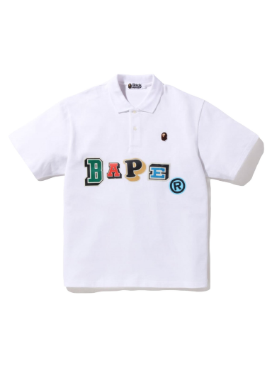 Polo skjorte BAPE Multi Fonts Relaxed Fit Polo Tee Hvid | 1I30-112-001