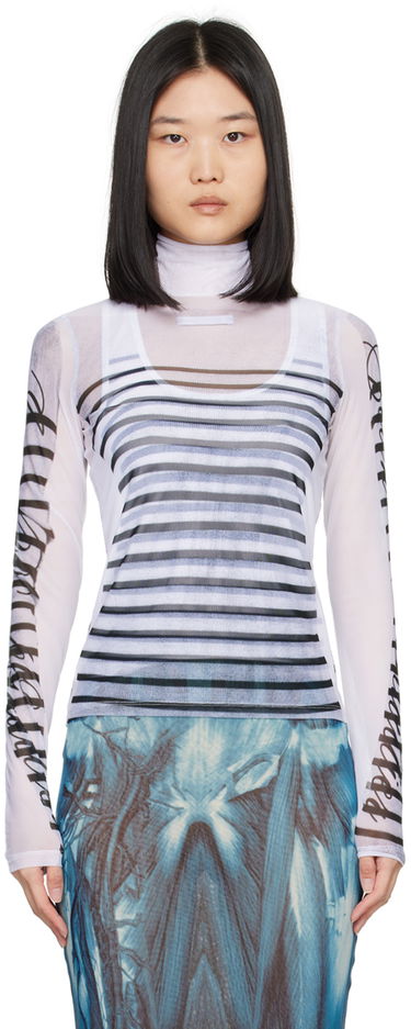 T-shirt Jean Paul Gaultier Jean Paul Gaultier Striped Turtleneck Top Hvid | 24/30-F-TO198-J559-015900, 0
