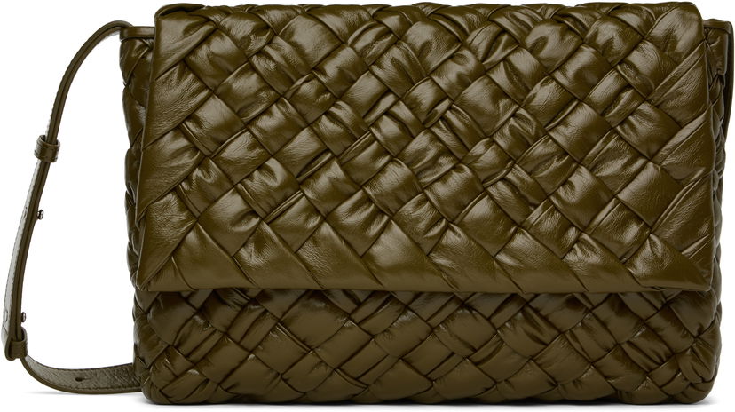 Skuldertaske Bottega Veneta Bottega Veneta Rumple Messenger Bag Grøn | 776519 V40T1 3348