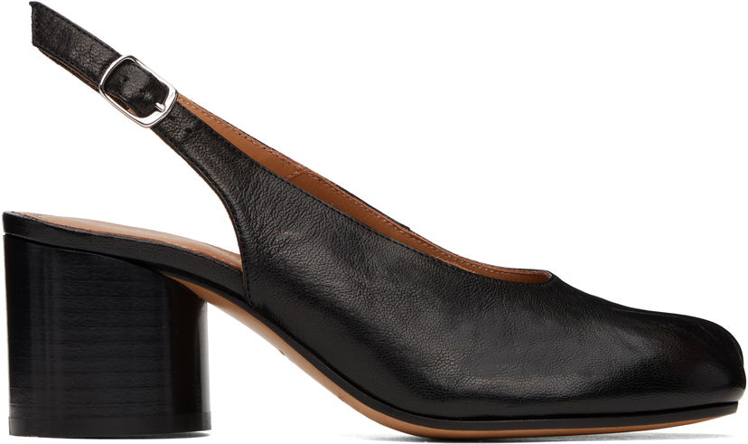 Sneakers og sko Maison Margiela Maison Margiela Tabi Leather Slingback Heels Sort | S58WL0210 P3753