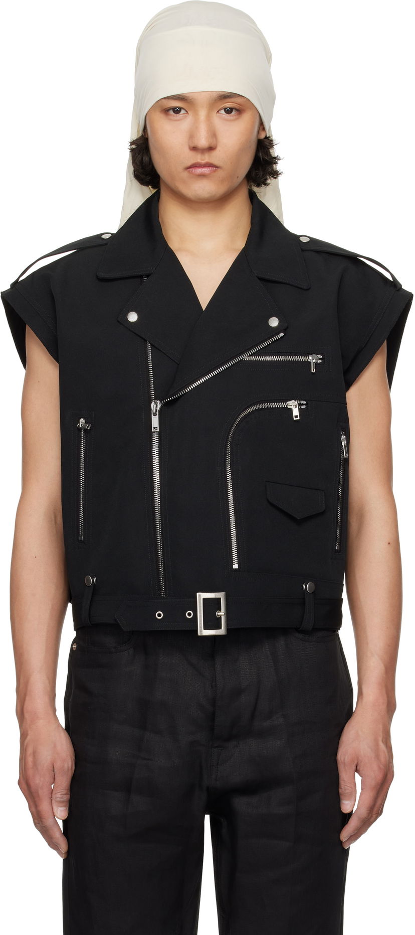 Vest Rick Owens Rick Owens Bauhaus Stooges Cropped Vest Sort | RL01E5716 PCVS