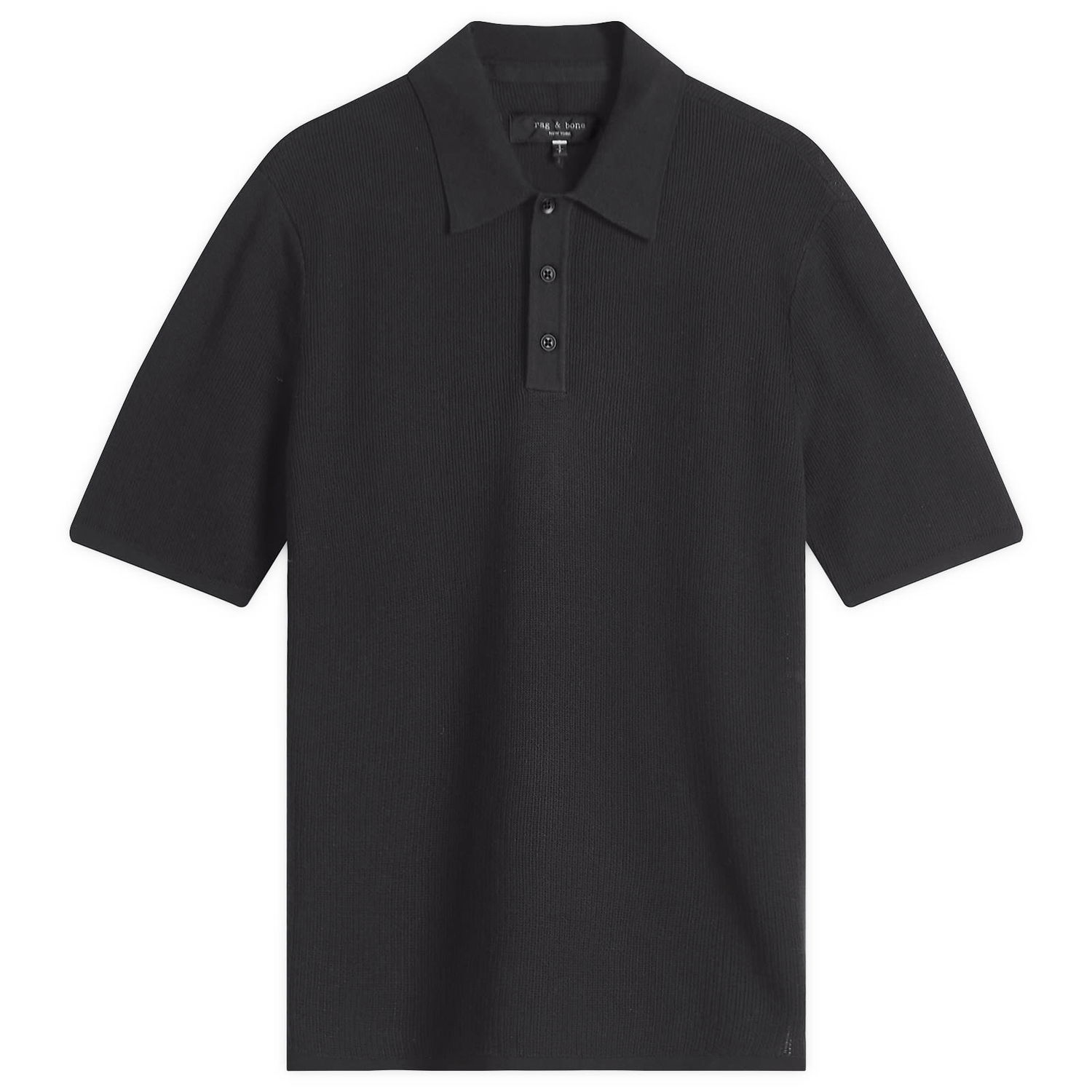 Polo skjorte rag & bone Rag & Bone Harvey Knit Polo Shirt, Large Sort | MBS22S018KI18-BLK, 0