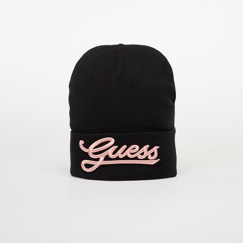 Beanie GUESS Knitted Cuffed Beanie Sort | AW5400POL01-BLA