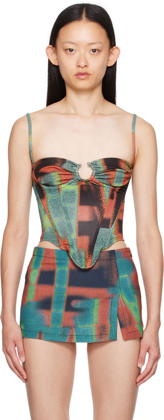 Nederdel Miaou Miaou Deia Printed Corset Top Flerfarvet | 7069VC2RST, 0