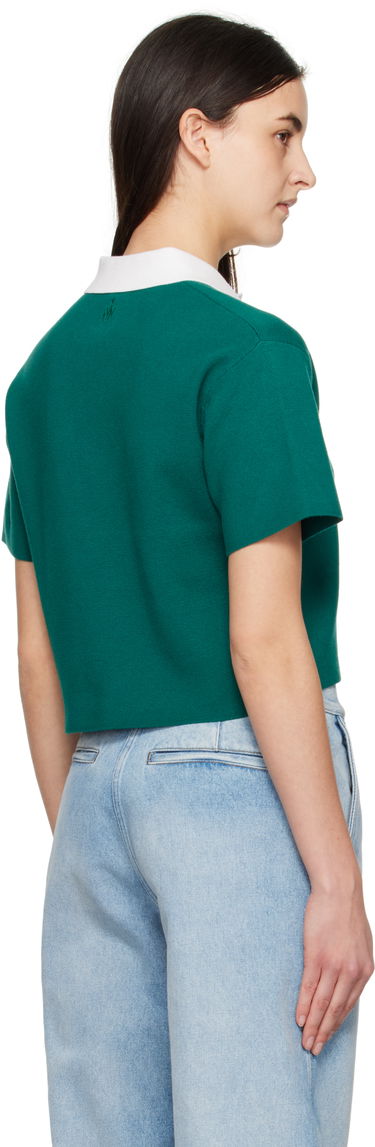 Polo skjorte JW Anderson JW Anderson Cropped Knitted Polo Grøn | KW1358-YN0398, 2