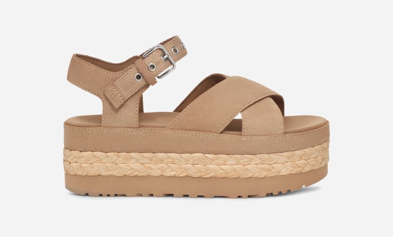 Sneakers og sko UGG Aubrey Platform Suede Sandal Beige | 1152711-SAN, 0