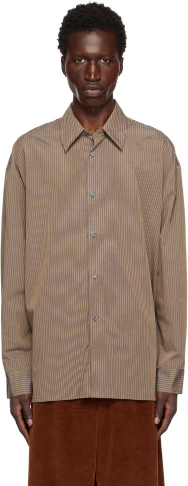 Skjorte Studio Nicholson Studio Nicholson Pinstripe Shirt Brun | STRIKE SNM - 1164, 0
