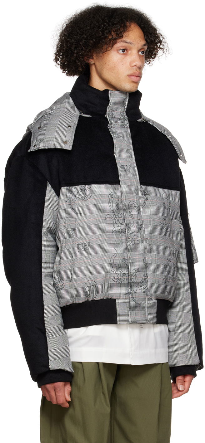 Puffer jakke Feng Chen Wang Feng Chen Wang Houndstooth Down Jacket Flerfarvet | FUF14JK08, 1