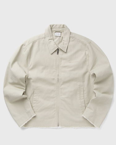 Jakke DAILY PAPER Twill Workwear Frayed Hem Full-Zip Jacket Beige | 2513099, 1