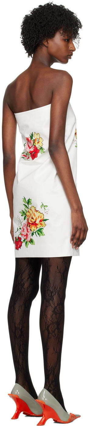 Kjole We11done We11done Printed Strapless Mini Dress Hvid | WD-OP1-23-016-W-MX, 2