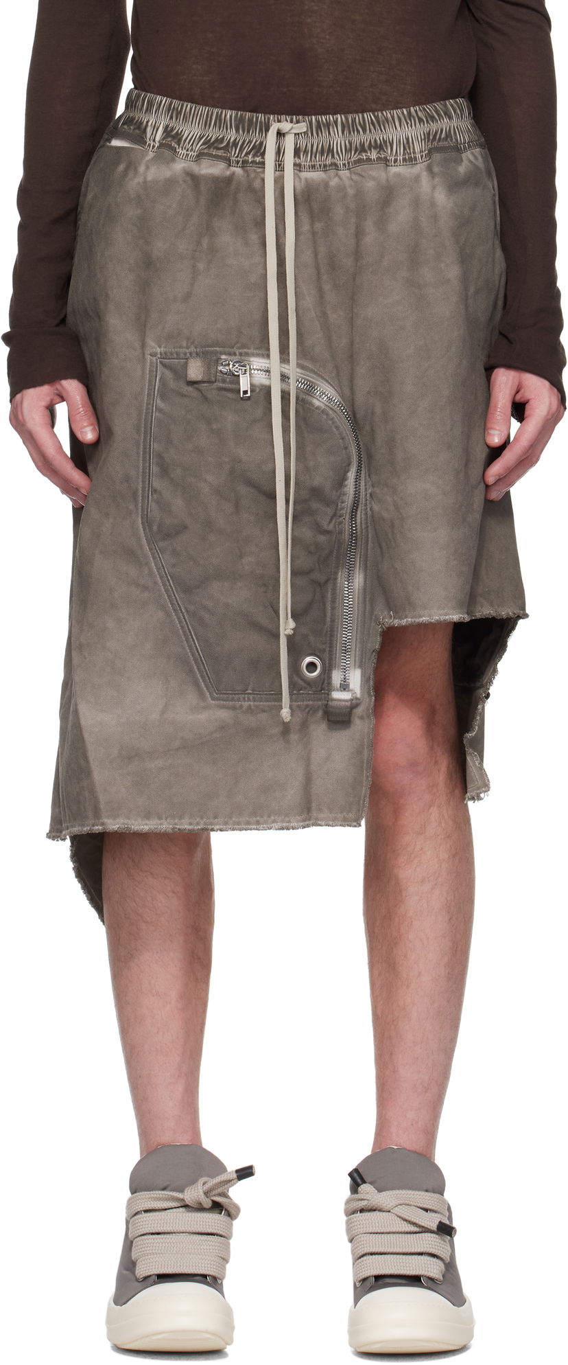 Nederdel Rick Owens Rick Owens DRKSHDW Hollywood Dracca Asymmetrical Skirt Grå | DU01E3384 CVS