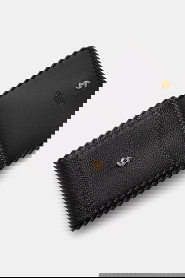 Tegnebog Coach Pebbled Leather Mini Flap Wallet Sort | CAO13, 2