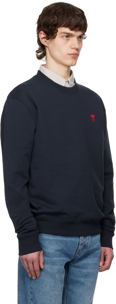 Sweater AMI AMI Paris Ami de Coeur Sweatshirt Mørkeblå | BFUSW035.730, 1