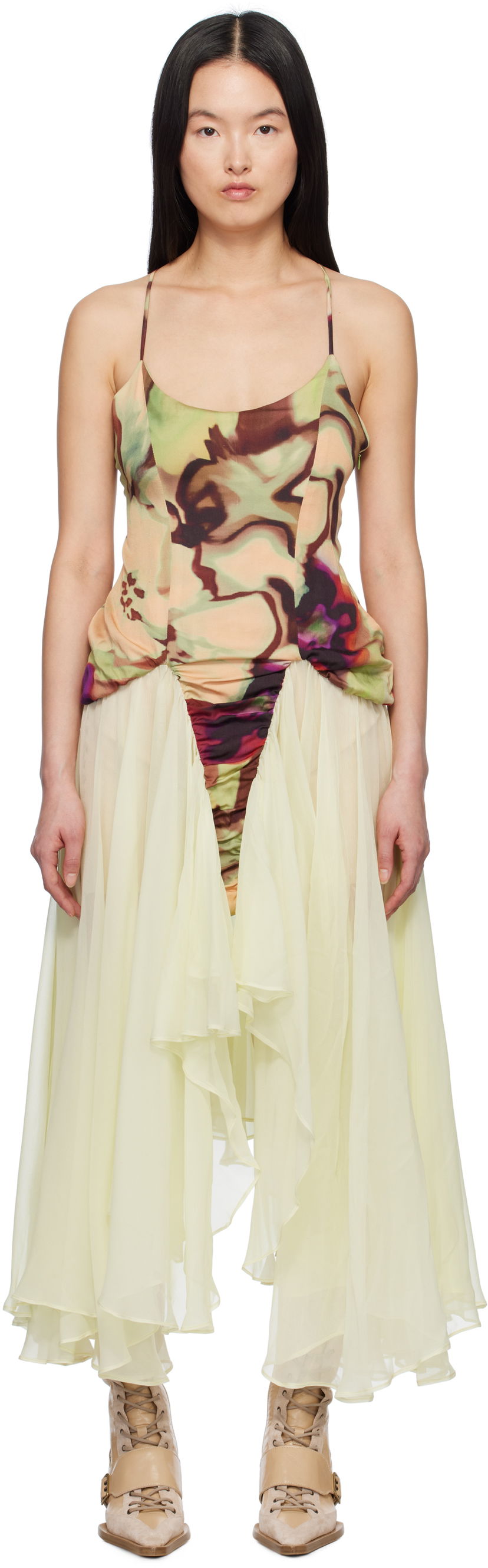 Kjole Collina Strada Collina Strada Magnolia Print Maxi Dress Flerfarvet | XX4013