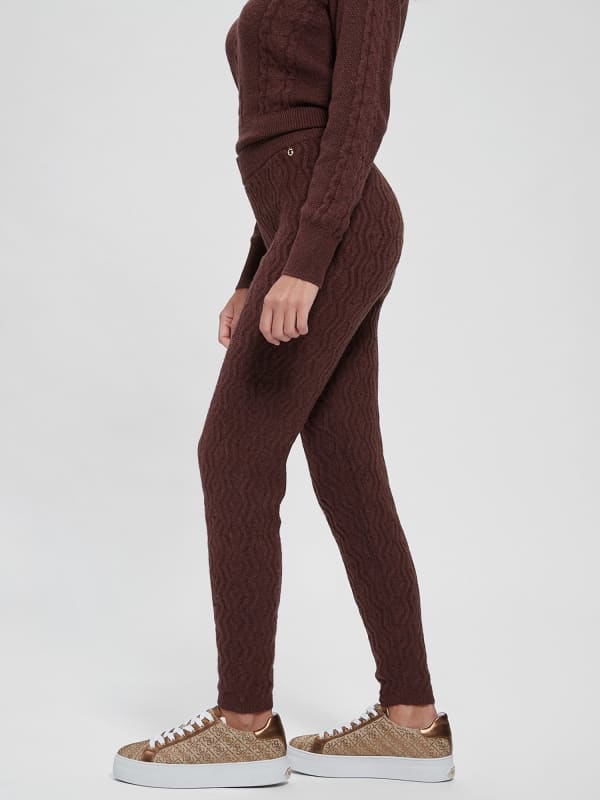 Bukser og jeans GUESS Cables Sweater Bourgogne | W2BB38Z2QA0, 0
