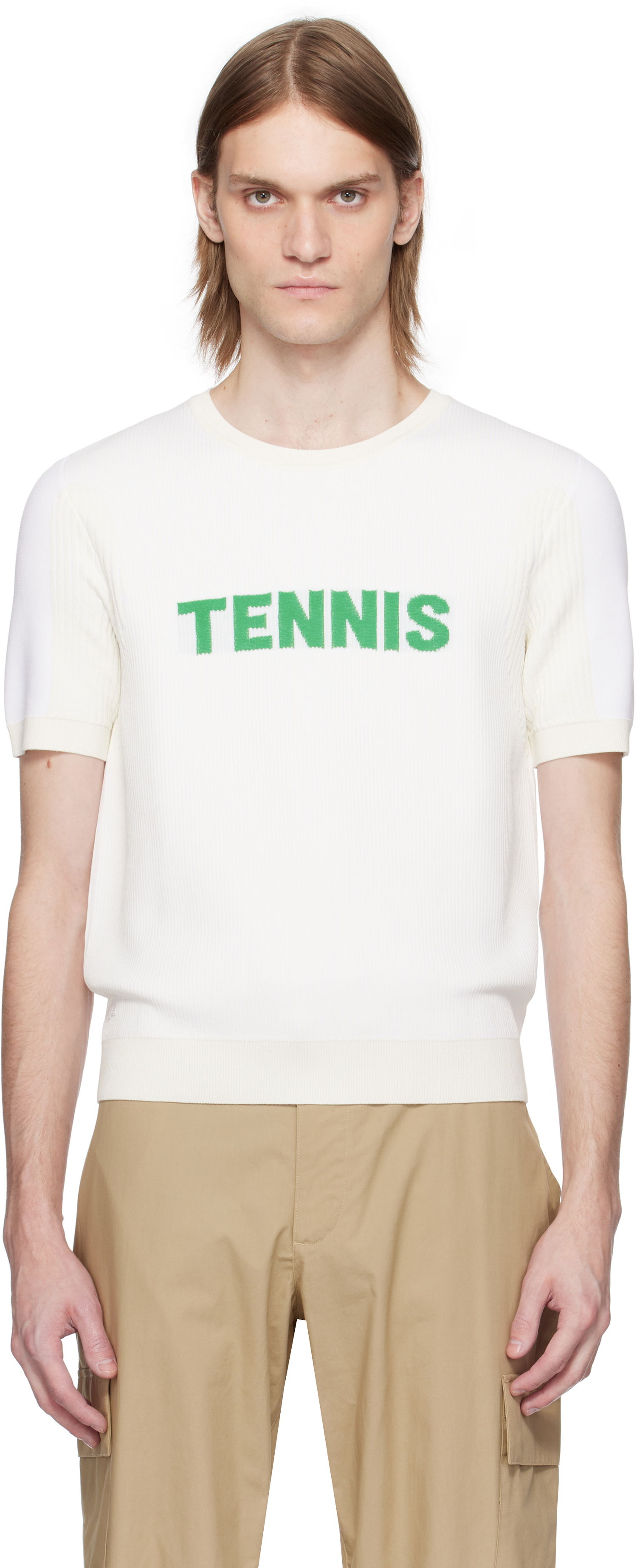 Sweater Lacoste Lacoste Runway Graphic Knit T-Shirt Hvid | AH6765, 0
