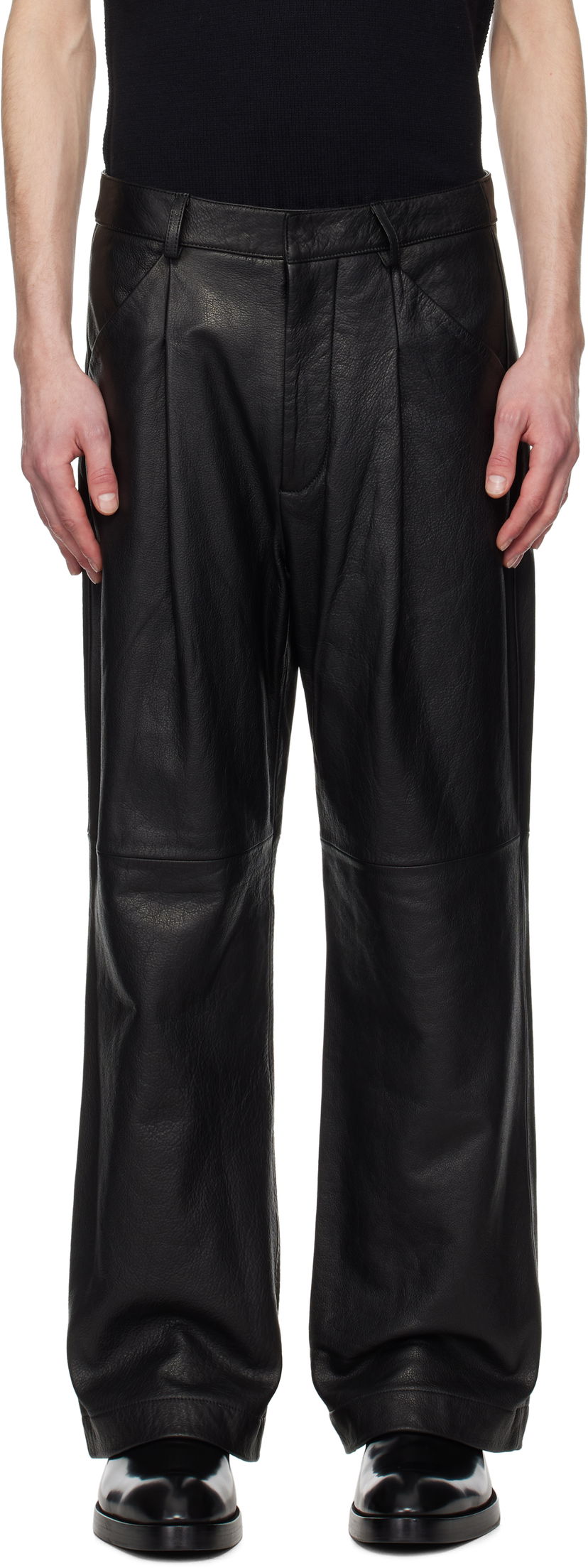 Bukser Entire Studios Entire Studios DC Leather Trousers Sort | ES2668BL