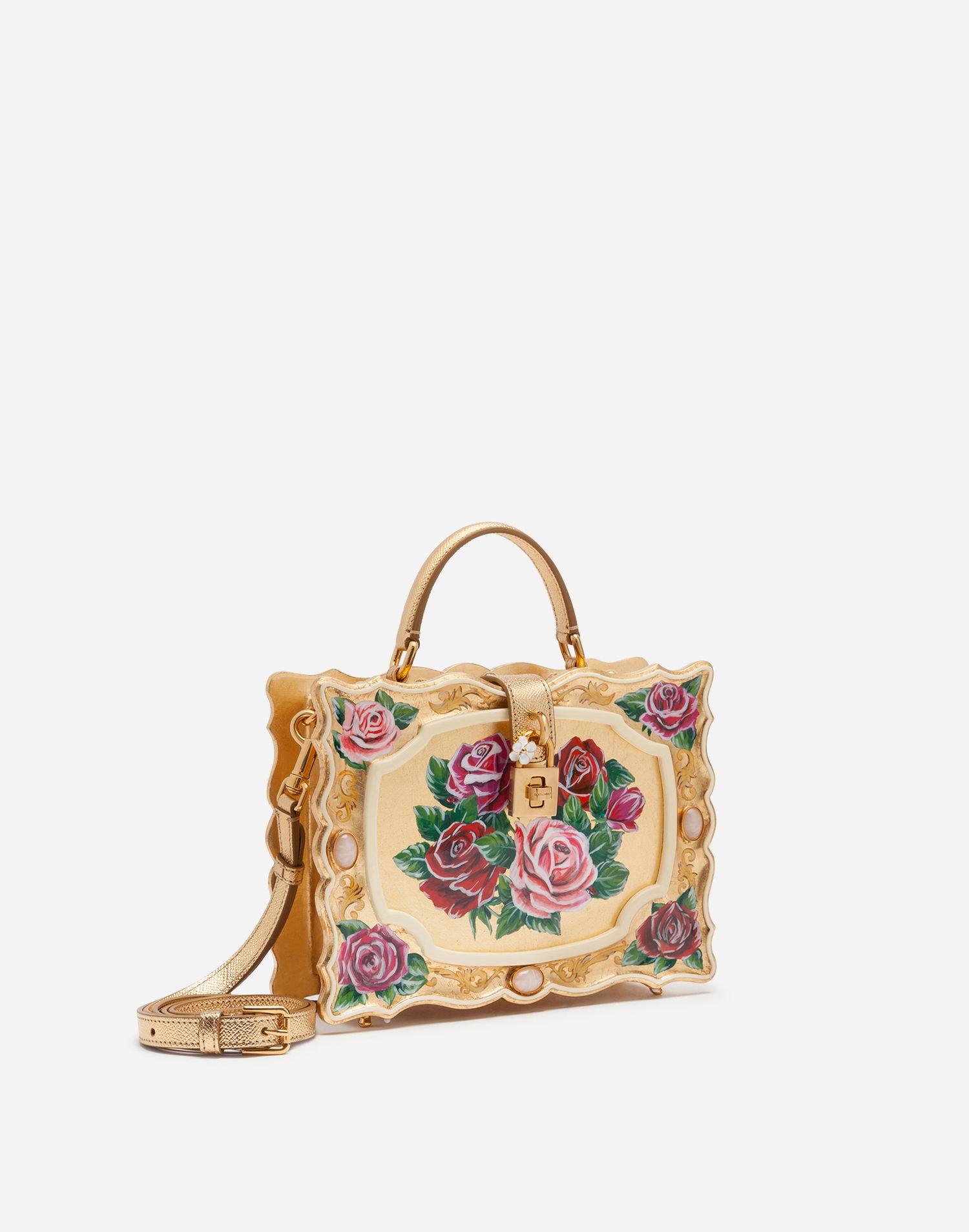 Håndtaske Dolce & Gabbana Dolce & Gabbana Dolce Box Bag Hand-painted Wood Flerfarvet | BB5970AZ3998L140, 1