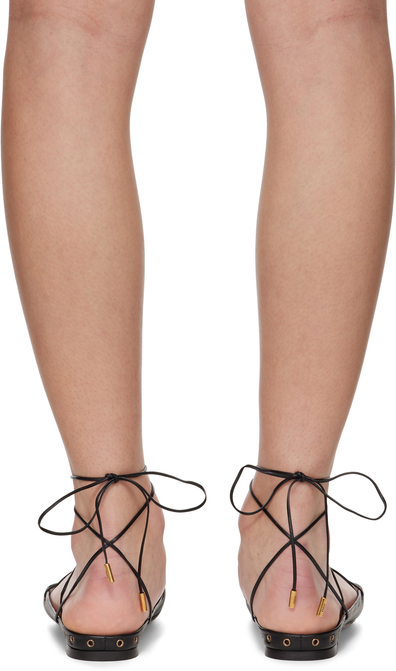 Sneakers og sko CHLOÉ Chloé 'Chloé' Ghillies Ballerina Flats Sort | CHC25U10BRI, 1