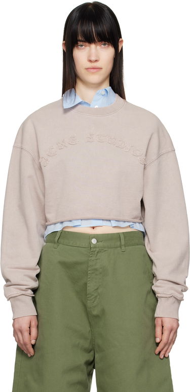 Sweater Acne Studios Acne Studios Cropped Logo Sweatshirt Lyserød | AI0158-, 0