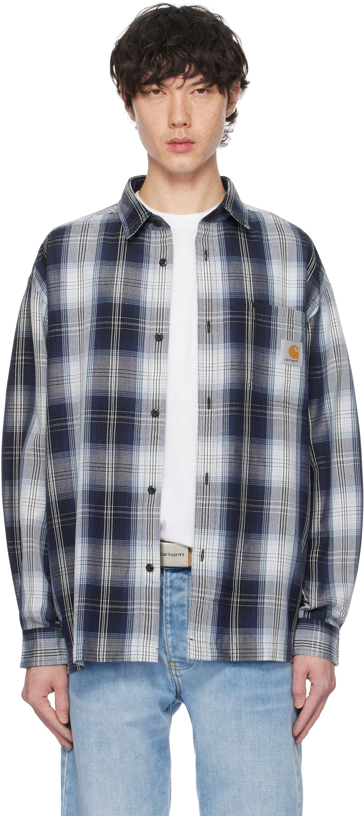 Skjorte Carhartt WIP Work In Progress Blanton Check Shirt Blå | I034379, 0