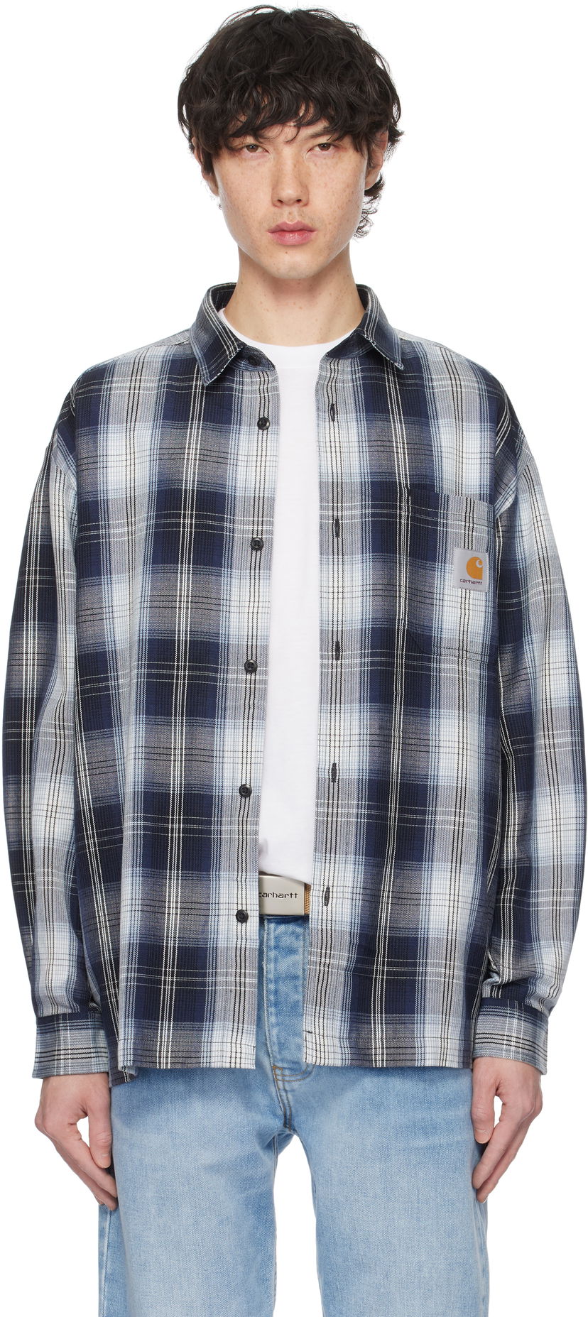 Skjorte Carhartt WIP Work In Progress Blanton Check Shirt Blå | I034379