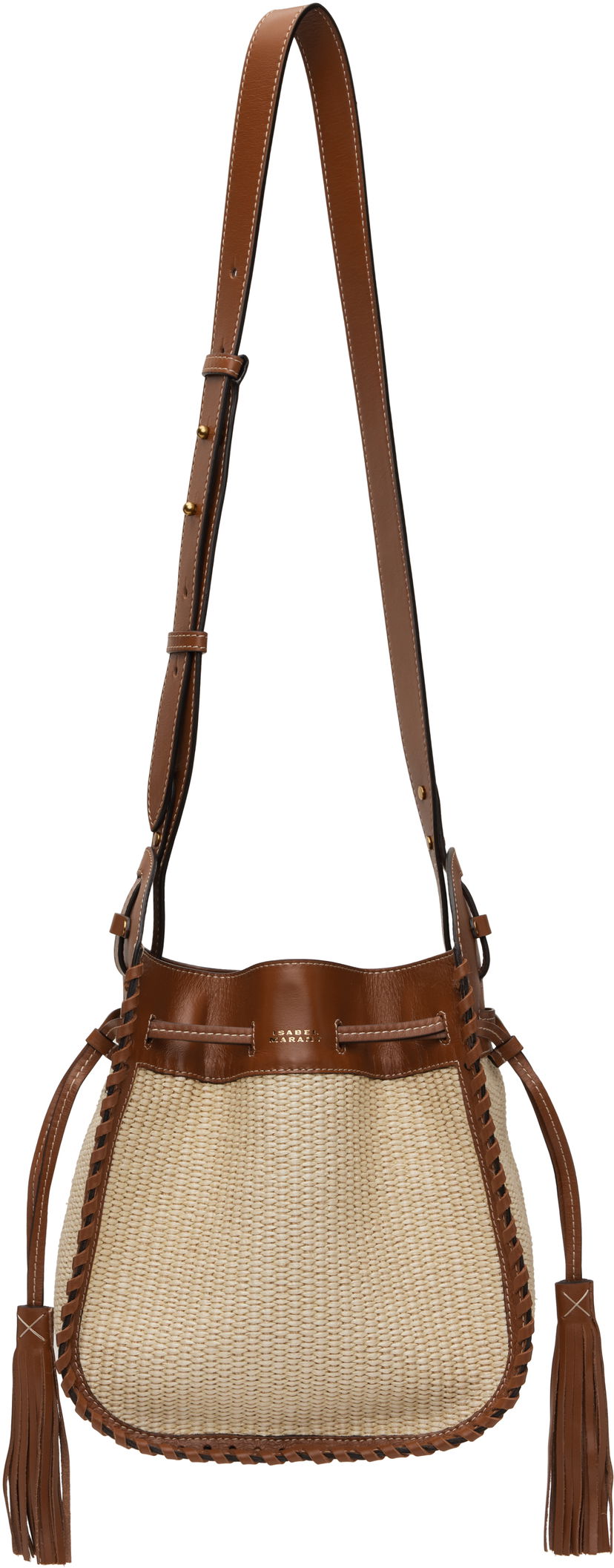 Håndtaske ISABEL MARANT Isabel Marant Silao Raffia Shoulder Bag Beige | PP0306FB-C1X09M