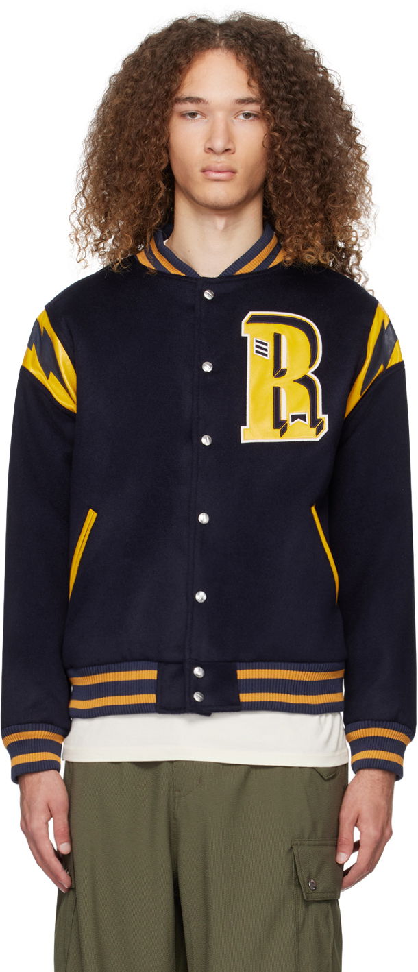 Bomberjakke Rhude 'American Spirit' Bomber Jacket Mørkeblå | RHPS24JA01612133