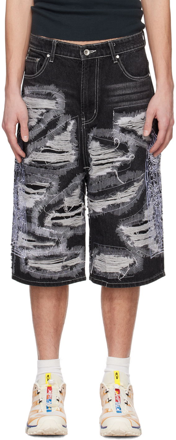 Shorts Who Decides War Who Decides War Embroidered Denim Shorts Sort | 1120640002SS24