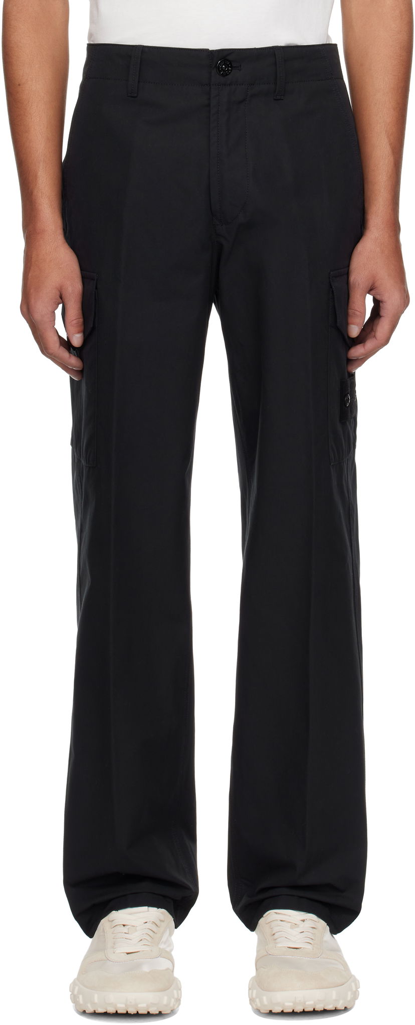 Cargo bukser Stone Island Stone Island Weatherproof Cotton Canvas Ghost Cargo Pants Sort | K1S15 3100008 S00F1