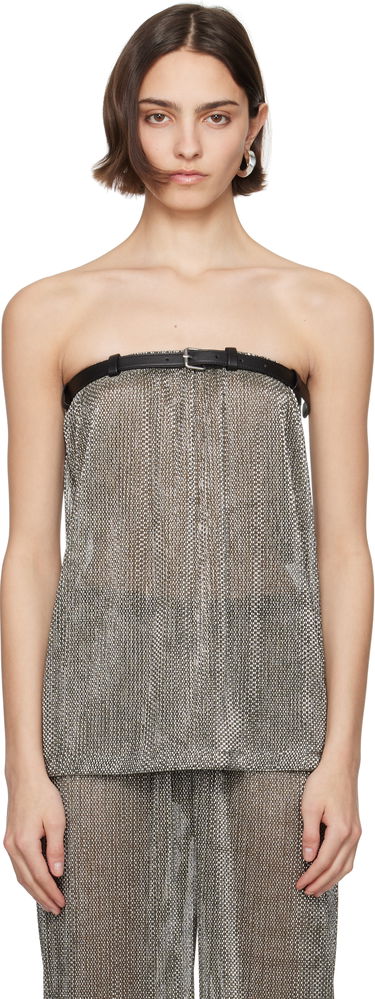 Tanktop Nanushka Nanushka Gilma Metallic Knit Bandeau Top Metalisk | NW25SSTP29882, 0