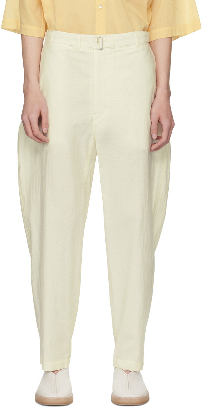 Bukser LEMAIRE Lemaire Belted Trousers Gul | PA1085 LF1234