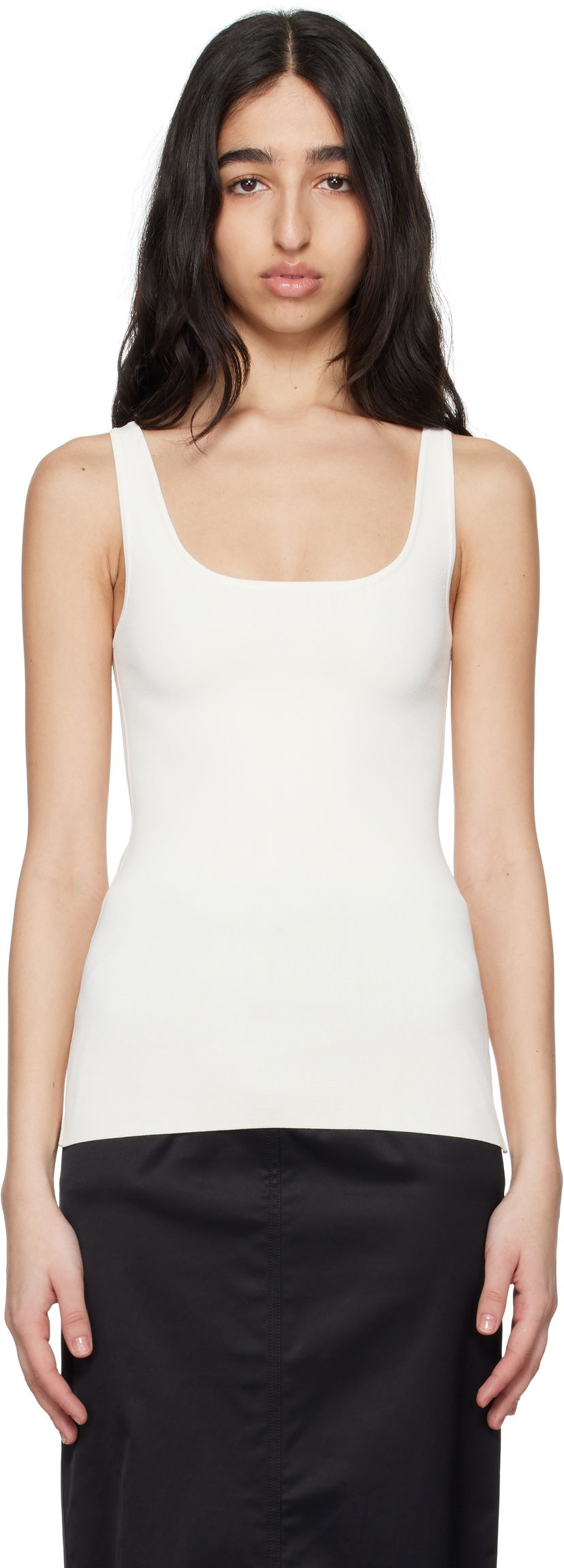 Tanktop TOTEME TOTEME Compact Knit Tank Top Hvid | 252-WRT0504-YA0187