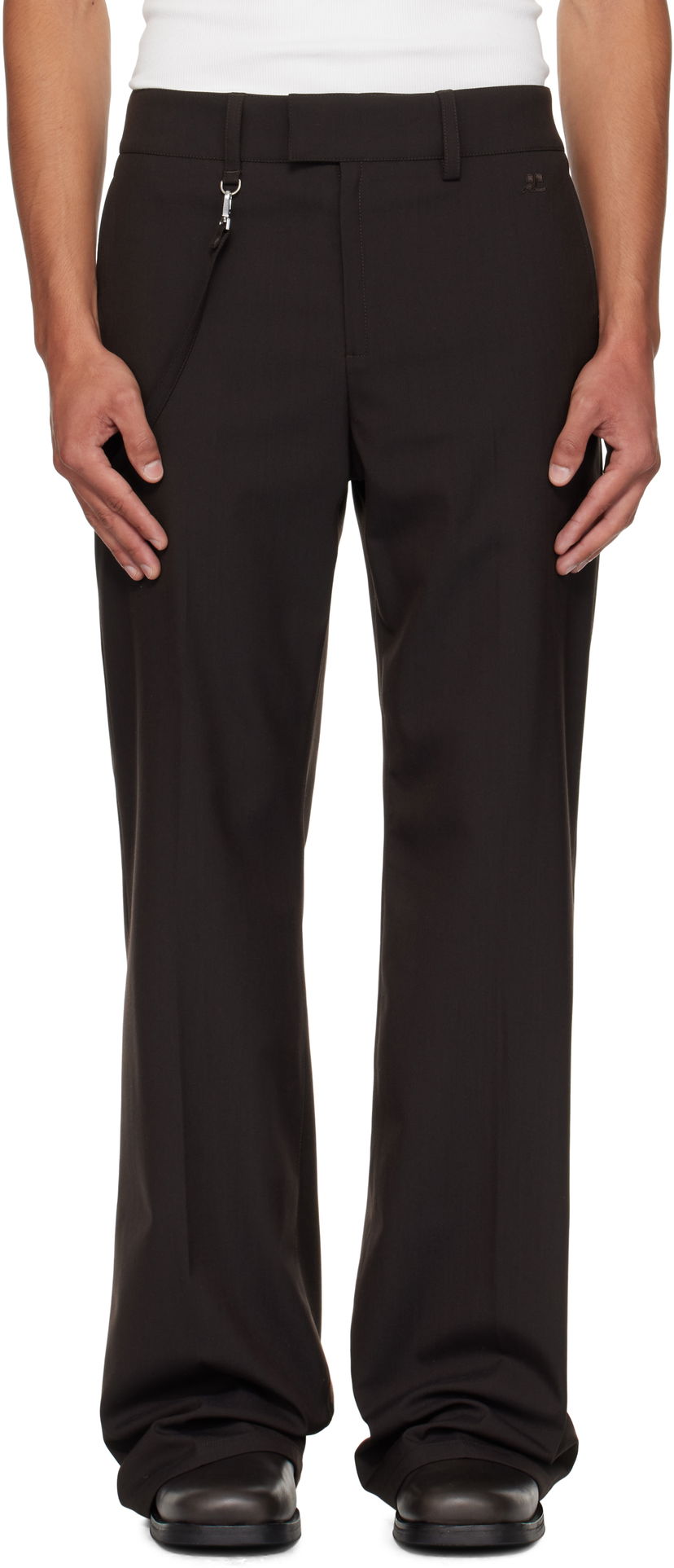 Bukser Courrèges Courrèges Light Twill Bootcut Trousers Sort | 325CPA412PL0222