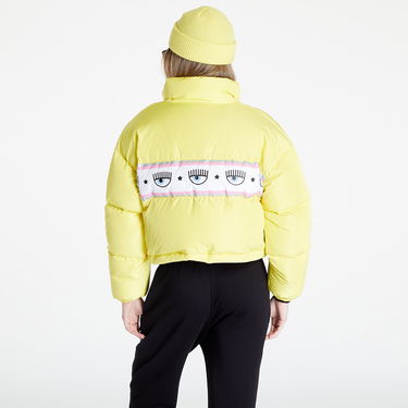 Puffer jakke Chiara Ferragni Logo Print Puffer Jacket Gul | 73CBUD03CQS17604, 4