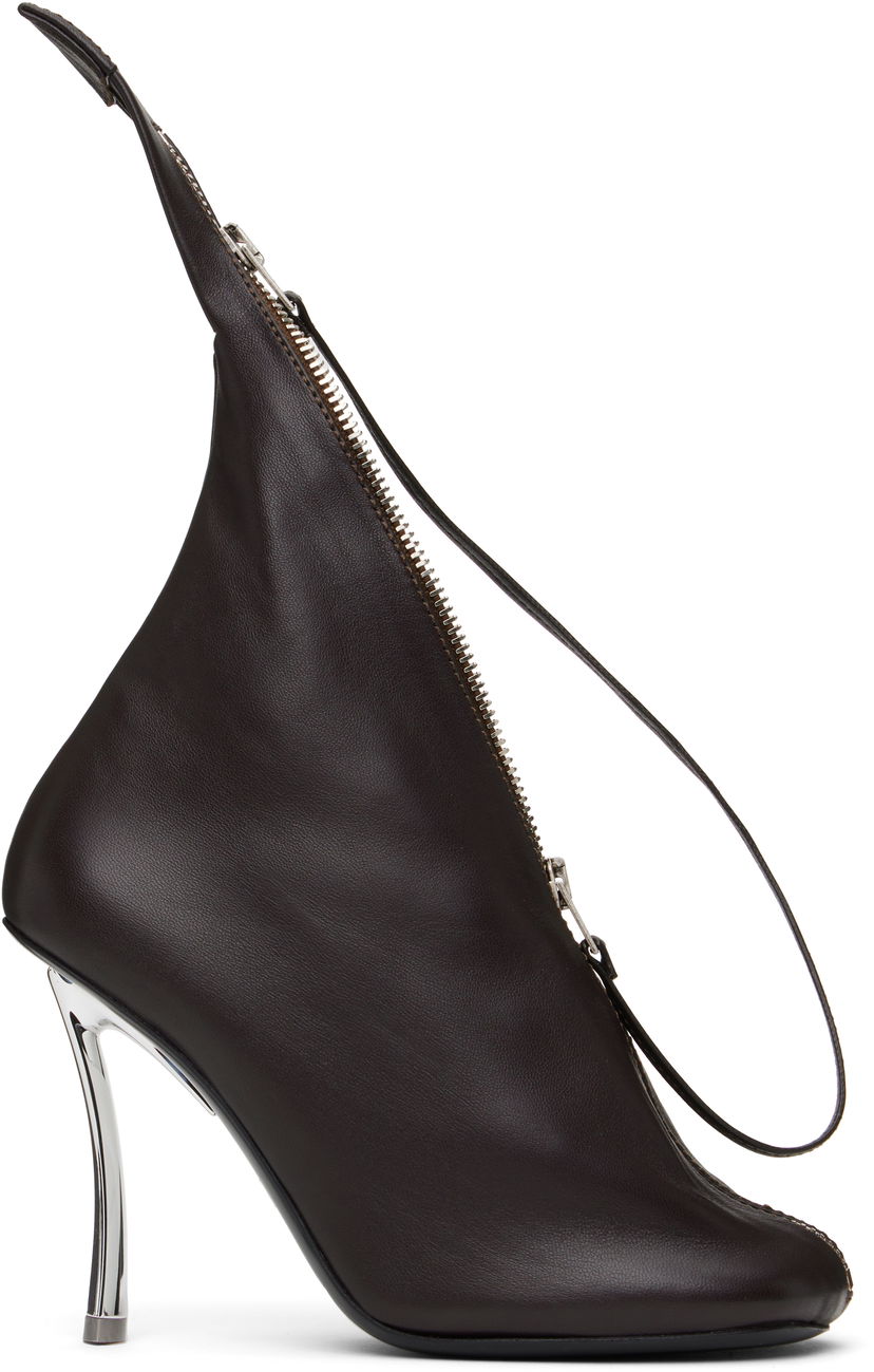 Tilbehør Acne Studios Acne Studios Leather Zip Heels Brun | AD0784-