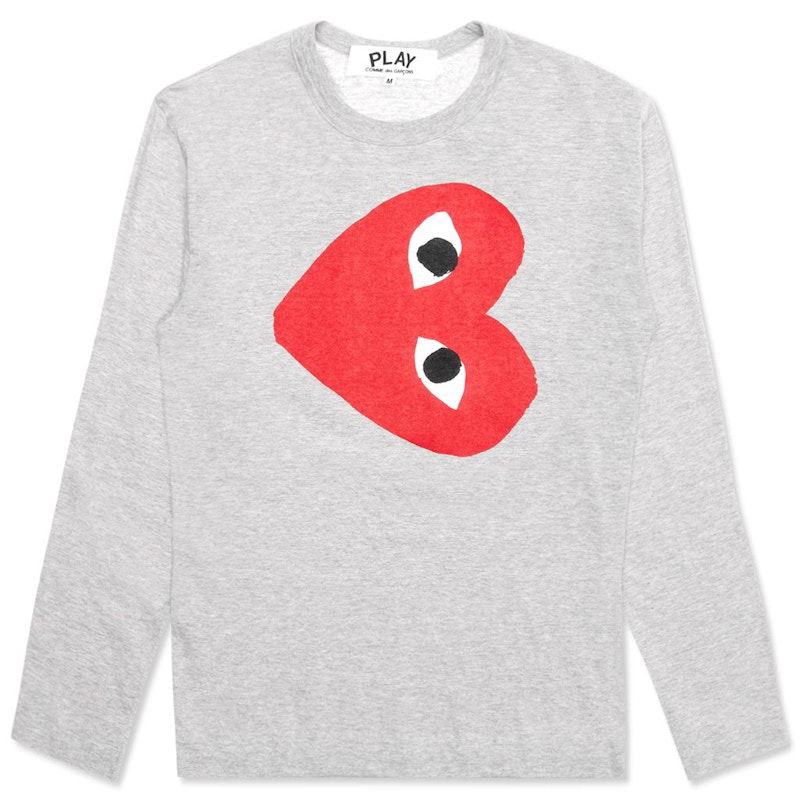 T-shirt Comme des Garçons Play Sideways Heart Long Sleeve T-Shirt Grå | AZ-T267-051-1