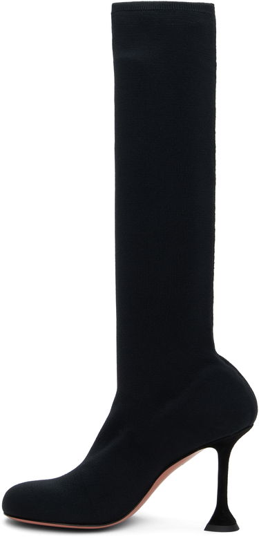 Sneakers og sko Amina Muaddi Amina Muaddi Veneda Stretch Tall Boots Sort | VENEDA STRETCH BOOT 95 KNIT, 2