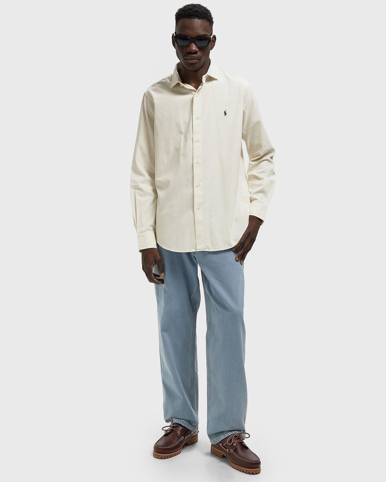 Skjorte Polo by Ralph Lauren Custom Fit Corduroy Sport Shirt Hvid | 710P00518012, 1