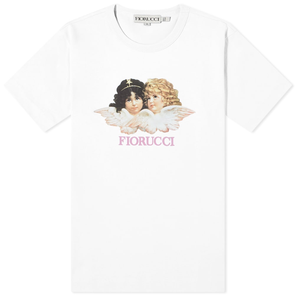 T-shirt Fiorucci Classic Angel Tee Hvid | W16TCAT3CWH, 0
