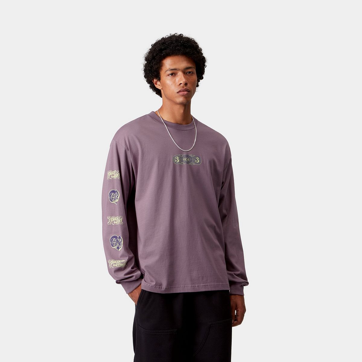T-shirt Carhartt WIP Carhartt WIP 3 One 3 Long Sleeve T-Shirt Lilla | I035504_9, 0
