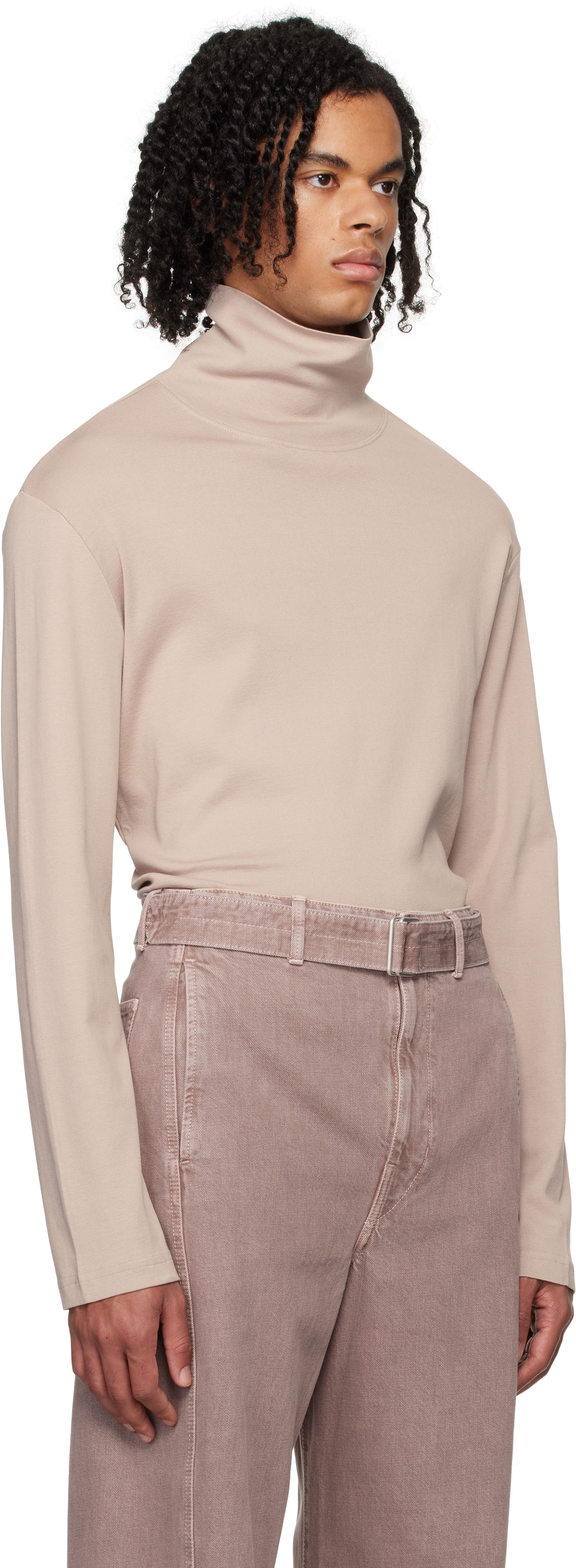 Sweater LEMAIRE Long Sleeve Turtleneck Beige | TO1302 LJ1016, 1