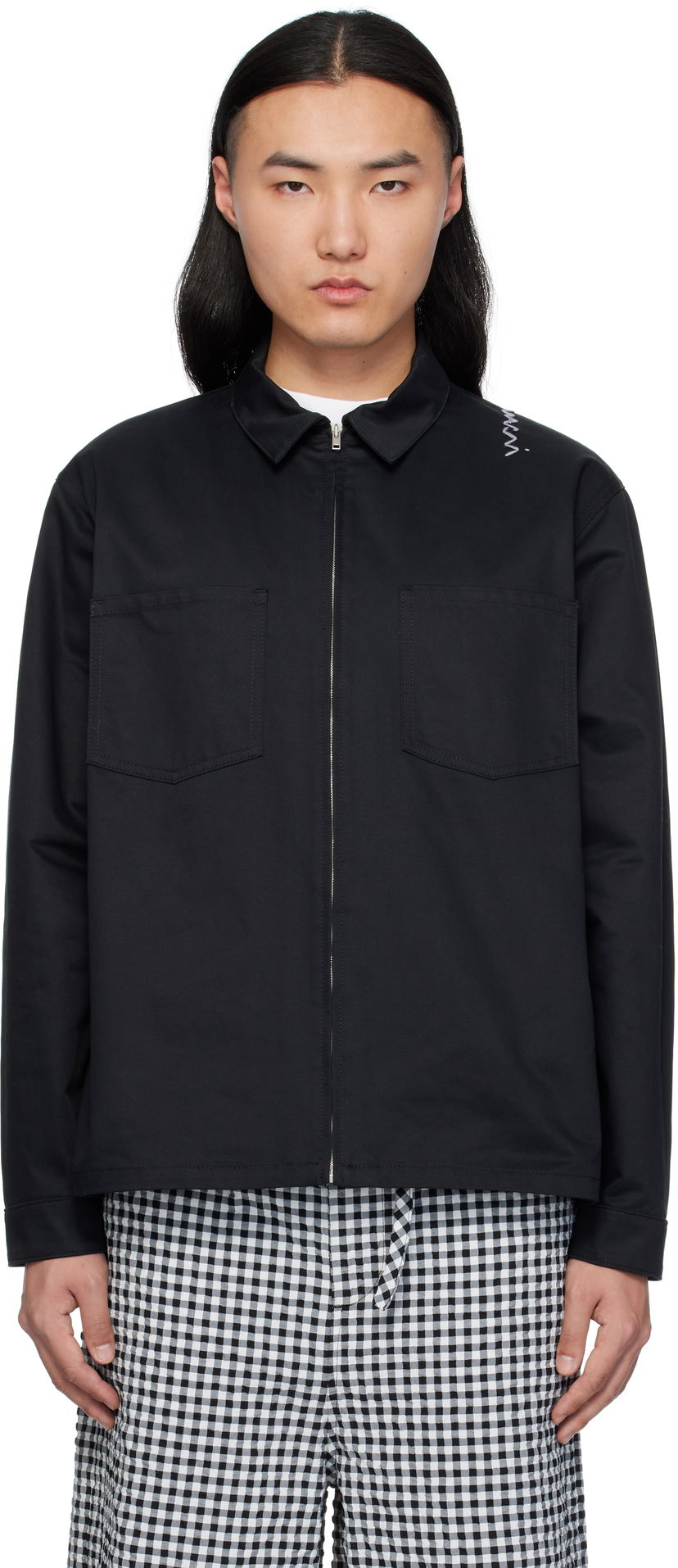 Skjorte Marni Marni Organic Cotton Zip-Up Shirt Sort | CUMU0297S0 UTC311
