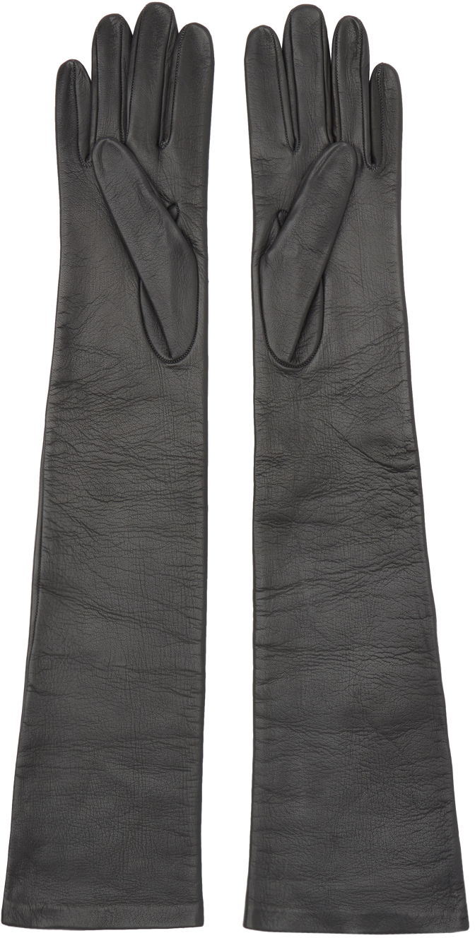 Handsker Dries Van Noten Soft Leather Long Gloves Sort | 242-010103-007, 1