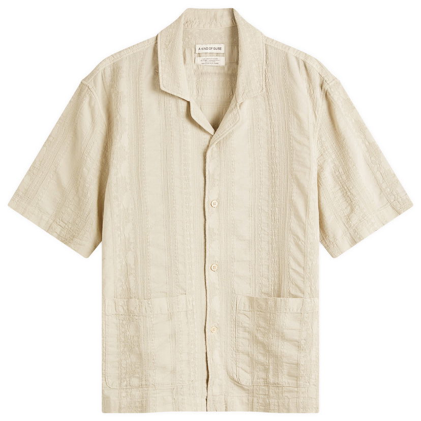 Skjorte A Kind of Guise A Kind of Guise Salvi Textured Shirt, Size Large Beige | 147-11702-817