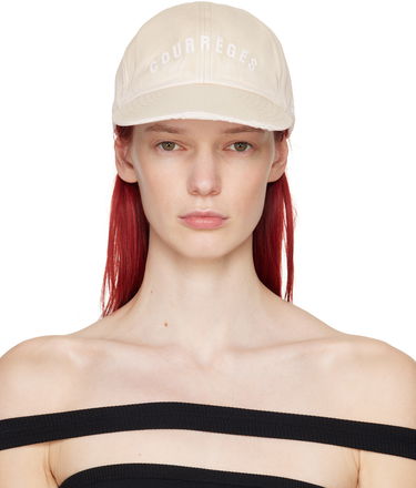 Kasket Courrèges Courrèges Embroidered Washed Cap Beige | 124ACT031CO0024, 0