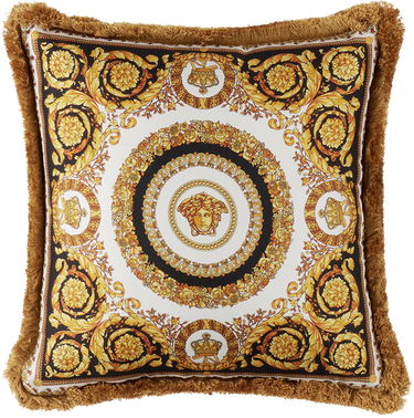 Home decor Versace Gold & Black Crete De Fleur Cushion Gul | ZCU454501_ZSEP0184, 0